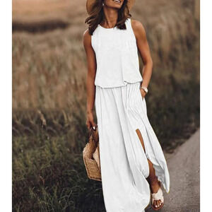 - Chicgenes Amelia –Casual Beachwear T-shirt Maxi Dress with pockets